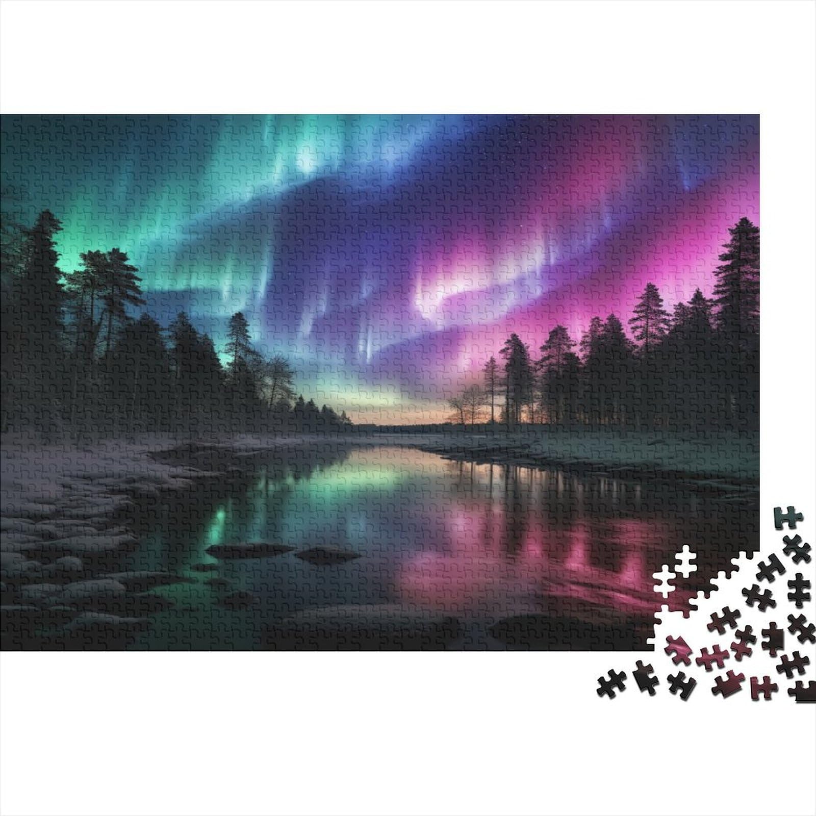 Aurora Puzzle Da 1000 Pezzi Per Adulti Puzzle Da 1000 Pezzi Puzzle Da 1000 Pezzi Giochi tivi Decorazione Della Casa Puzzle Può Essere Usato Come Regalo 1000pcs (75x50cm)