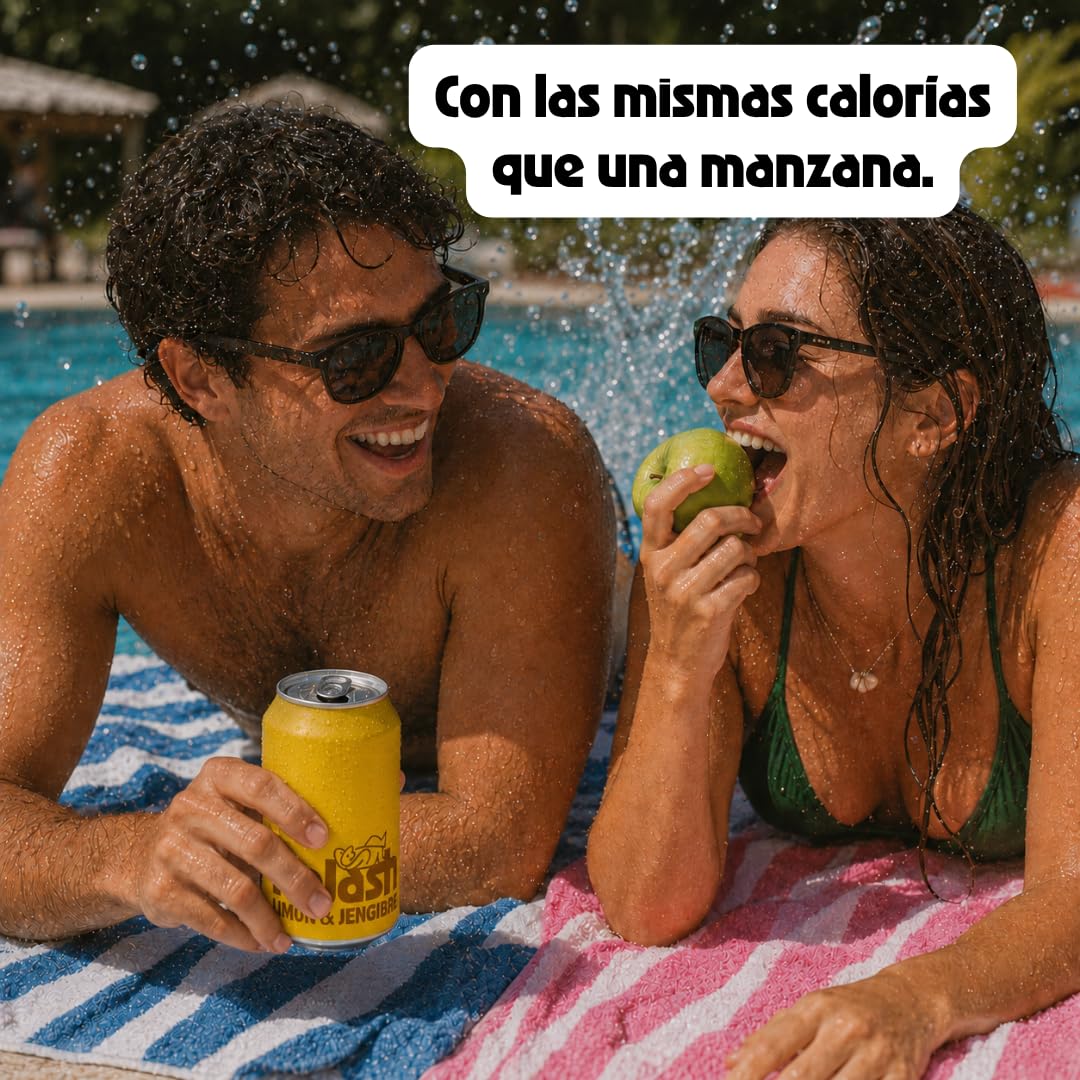 RELASH - Limón y Jengibre (12 x 330 ml), Refresco 100% Natural, Bajo en Calorías, con Vitamina C