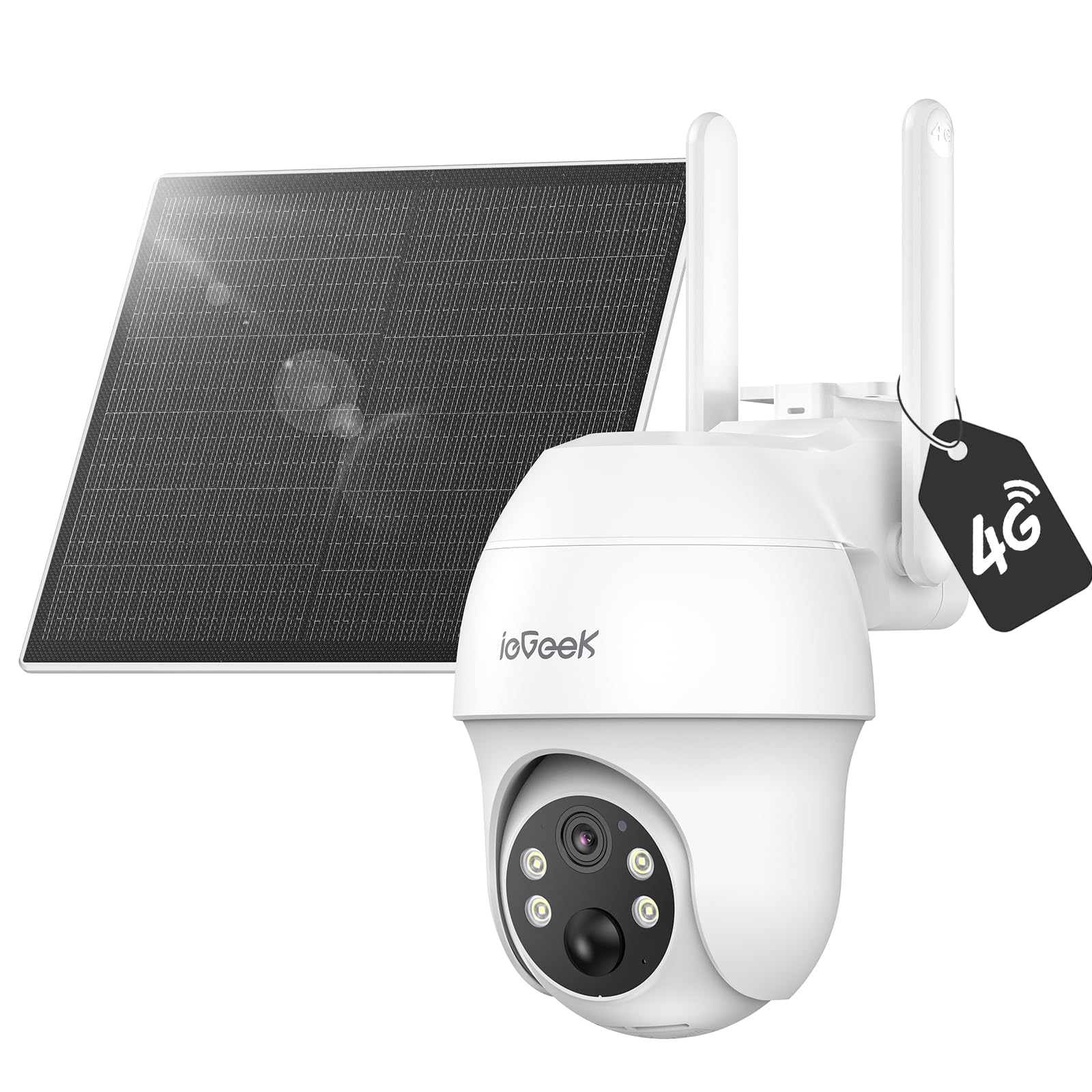ieGeek 4G LTE Camera Surveillance Extérieure sans Fil Solaire 2K 3MP