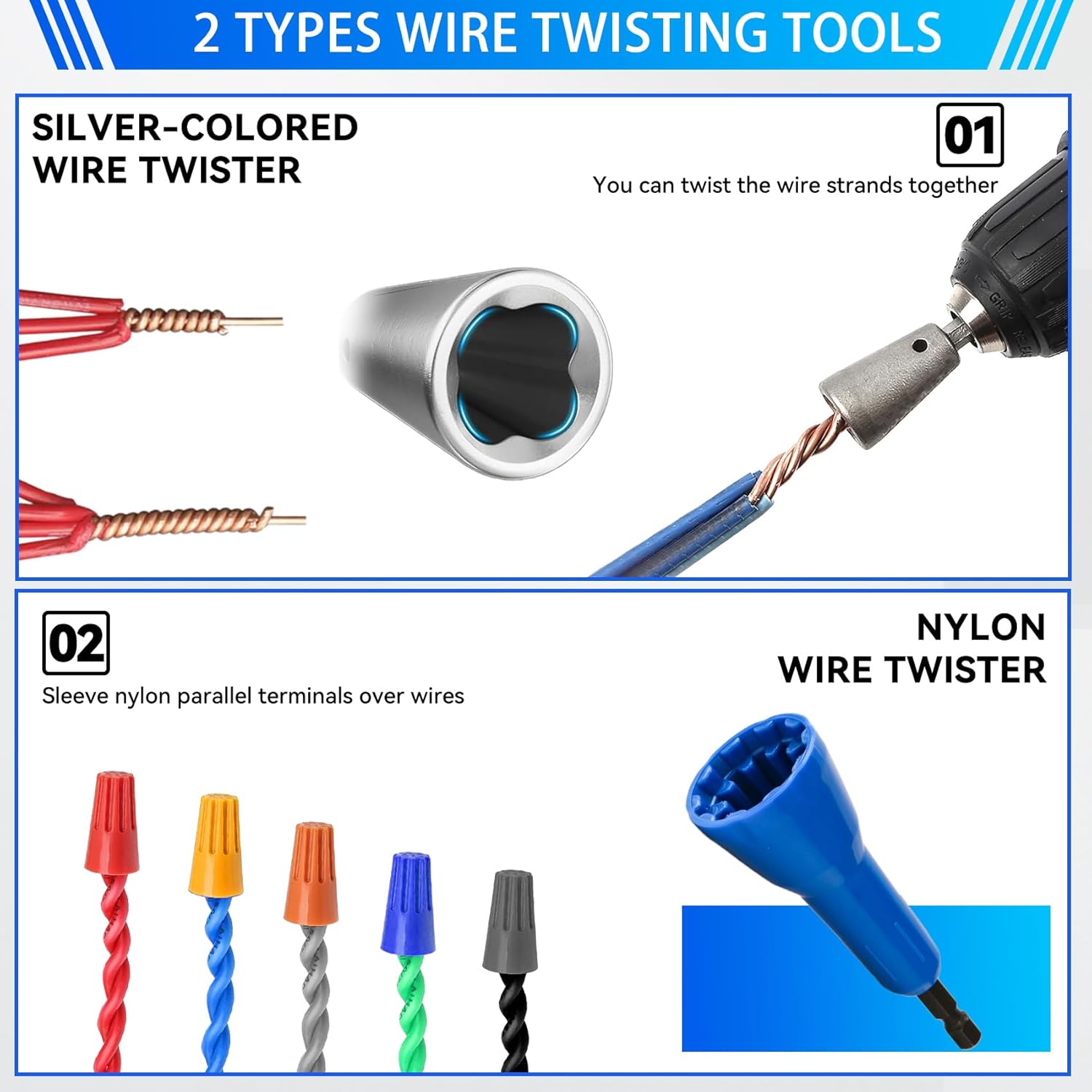 Wire stripper and Twister Tool for Drill US Regulations 6-14AWG,Professional Electrician Quick stripping Ease of use Time saver Wire Nut
