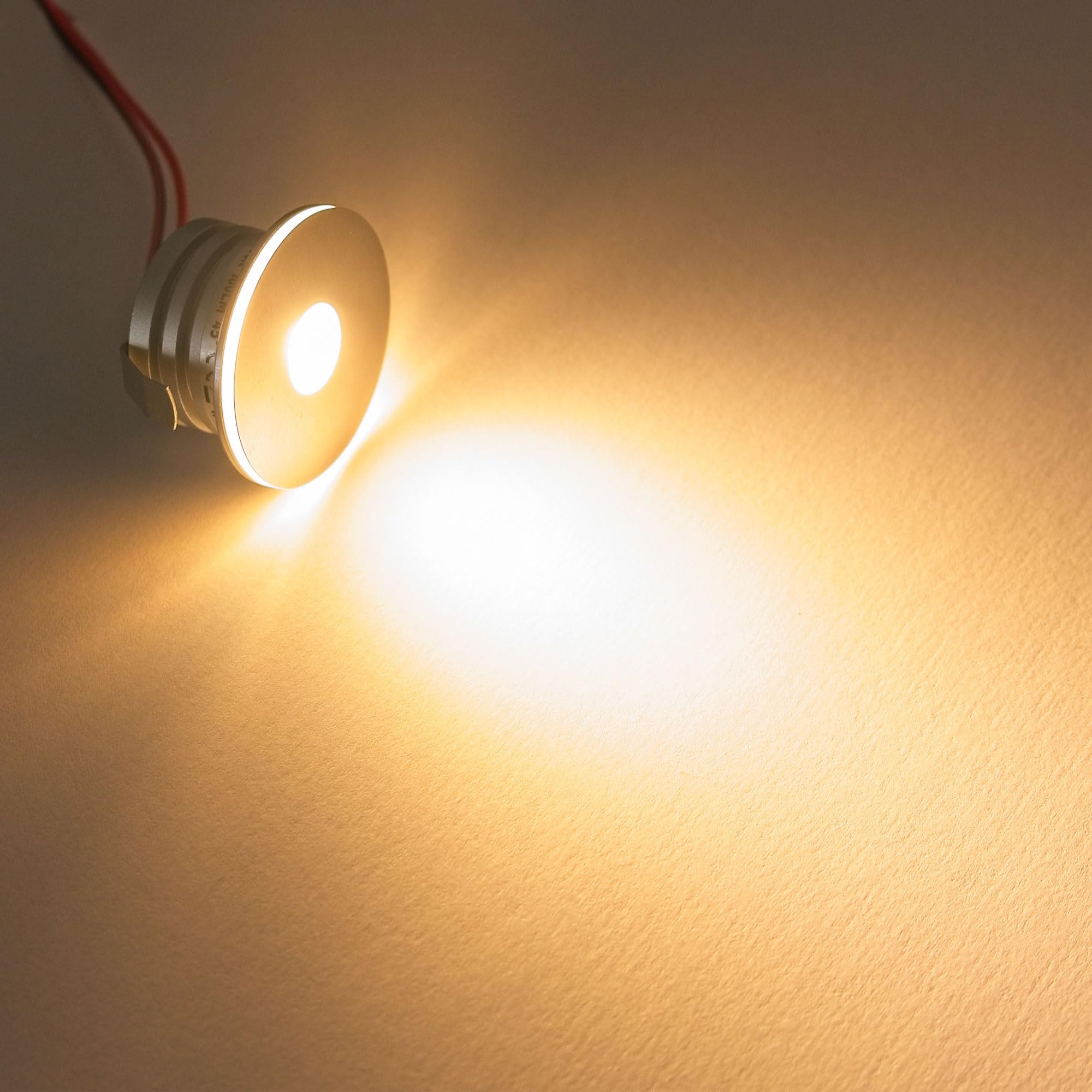 VBLED® 3er Set 3W Mini-Einbauspot Einbaustrahler warmweiß 3000K IP44 12V DC Warmweiss Inkl.LED Trafo und Verbinder Unbegrenzte Möglichkeiten: Terrasse, Bad, Wohnbereich [Energieklasse A+]