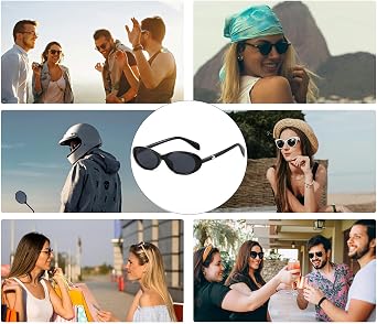 YAMEIZE Retro Oval Sunglasses for Women Trendy Small Oval Sunglasses 90s Vintage Y2k Shades Cat Eye Sun Glasses UV400