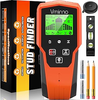 Stud Finder Wall Scanner Set, 5 in 1 High Accuracy Stud Finder Tool with LCD Display and Audible Indicator - Center and Edge Stud Detector Beam Finders for Wood, AC Wire, Metal Studs, Joists, Pipes