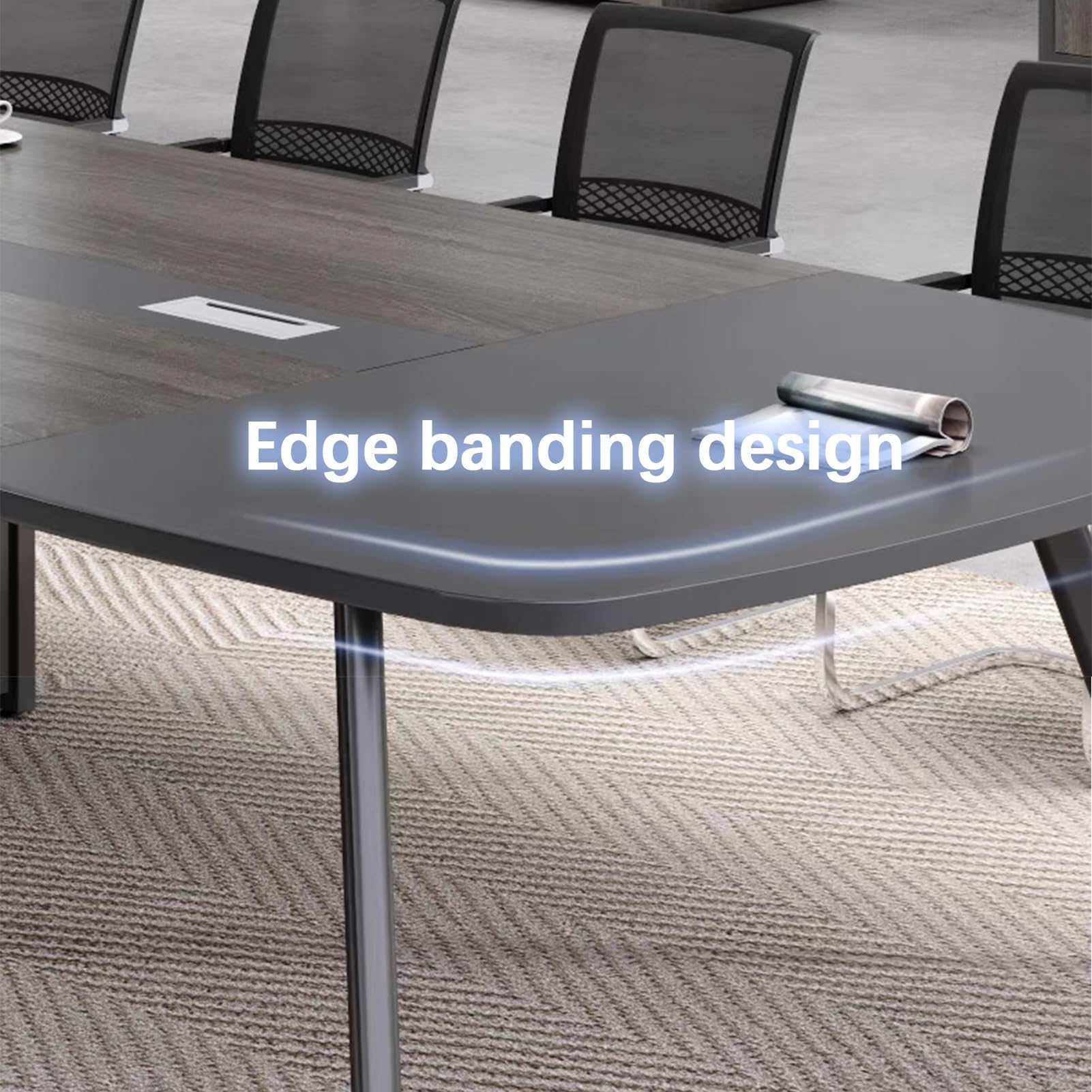 Mesa De Conferencias Rectangular, Escritorio De Madera para Reuniones De Oficina Y Hogar, Elegante Mobiliario para Salas De Juntas Y Seminarios De Negocios.