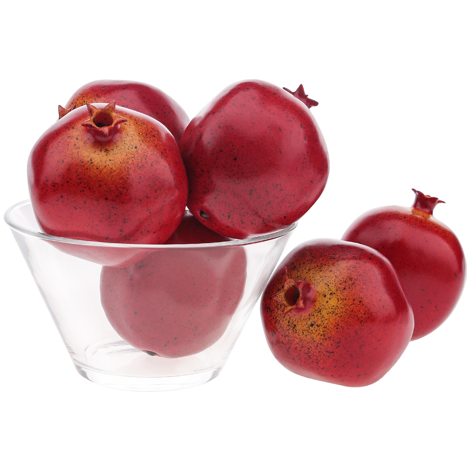 Funzhan 6pcs Artificial Pomegranates Decoration, Fake Fruit Bowl Display