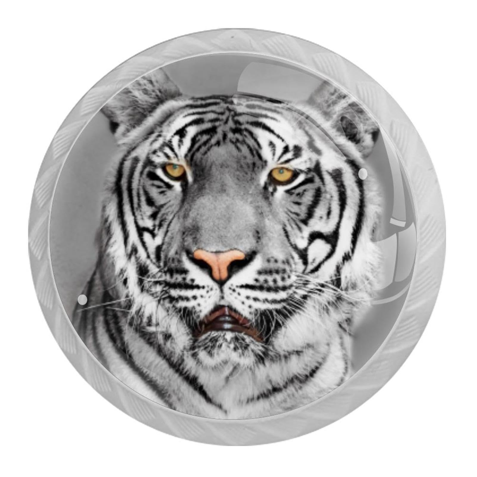 Tqmspg 4 Pieces Drawer Pulls Tiger Door Knobs Dresser Handles for Kitchen Wardrobe Cupboard Hardware Furniture