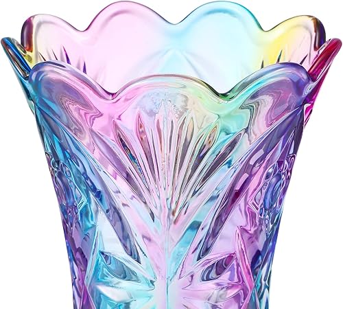 Miniatura 5 de Jarrón de cristal Beportable con forma de arco iris decorativo para decoración del hogar, boda o regalo