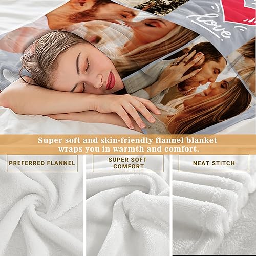 Miniatura 4 de Juantao Manta con texto en inglés "I Love You", regalos para parejas, manta personalizada con foto personalizada, Navidad, cumpleaños, aniversario,