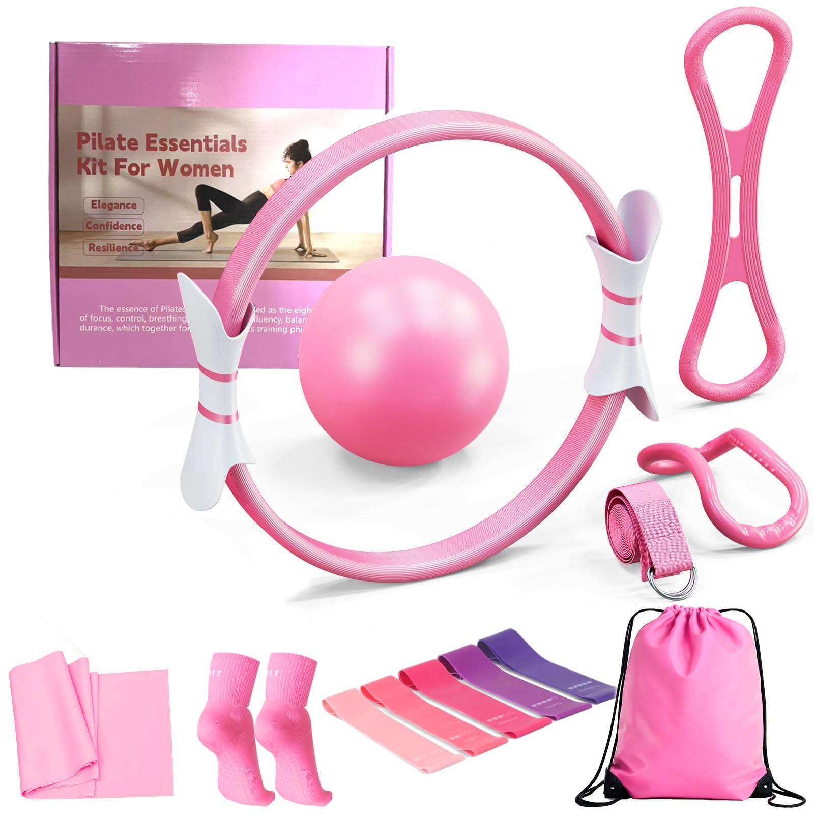 FA PLUS Pilates Ring Set for Women, Home Workout Equipment with