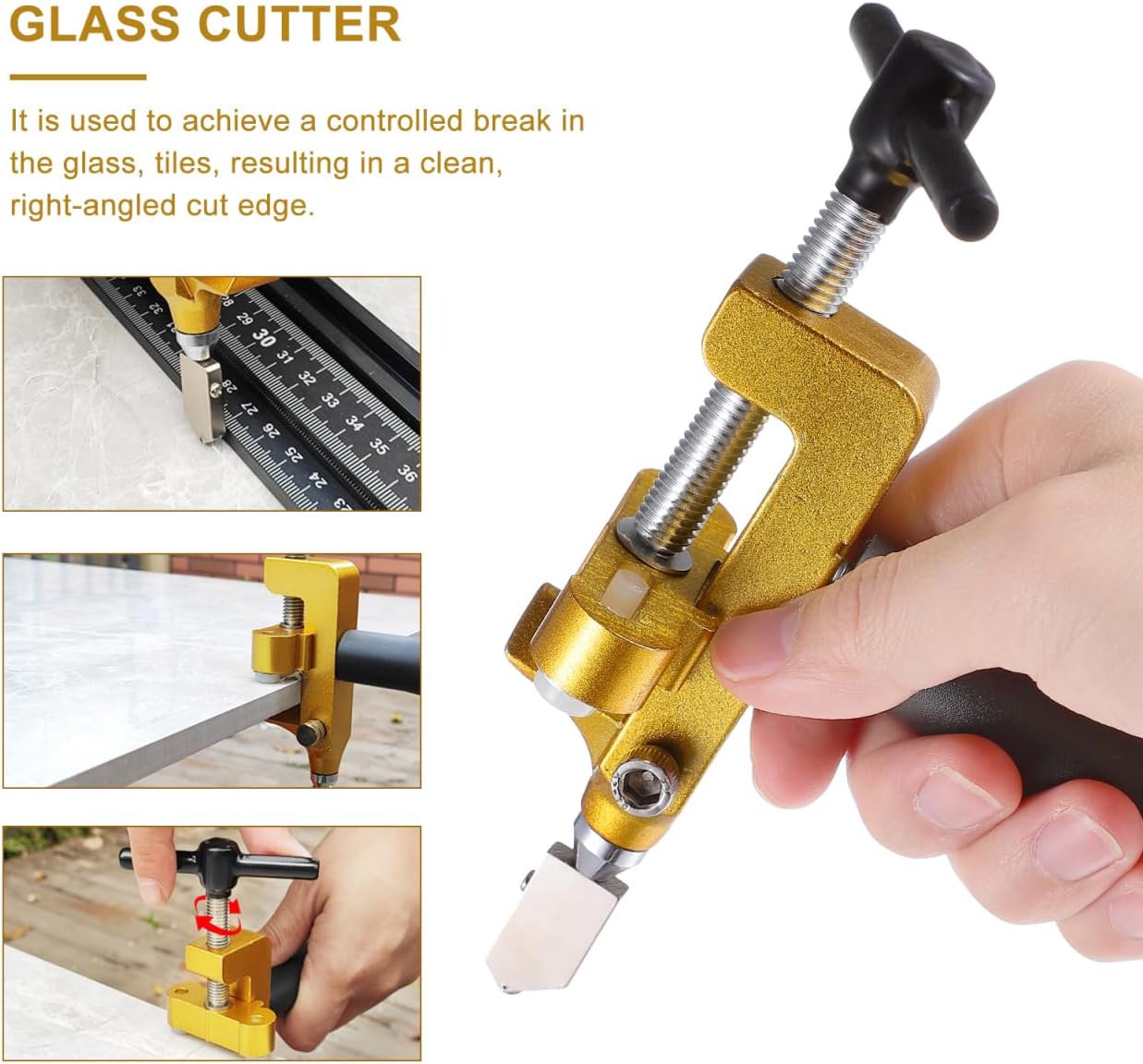 VILLCASE Manual Tile Cutter Tool with Ergonomic Handle for Precise Ceramic and Glass Tile Scoring and Breaking Handheld Delimitation Roller for Diy Home Renovation Projects