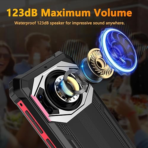 Miniatura 2 de FOSSIBOT F101P Android 13 Teléfono inteligente resistente, 7 GB+64 GB 1 TB Teléfono de llamada resistente 10600 mAh Teléfono desbloqueado 123dB