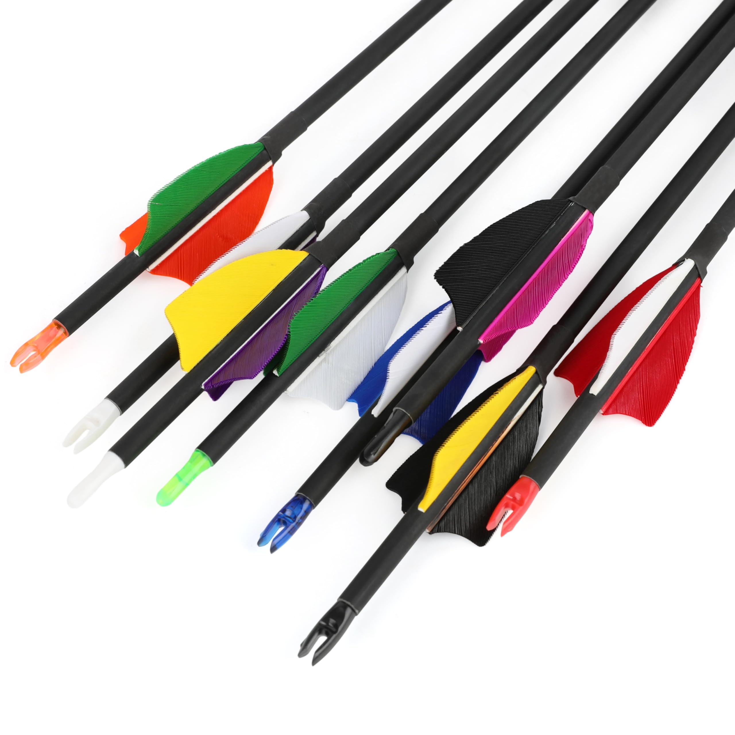 32 "Frecce in Carbonio Spine1000 Frecce da Pratica di tiro con L'Arco OD6.0mm Frecce da Caccia per Archi ricurvo e Composto 12pcs
