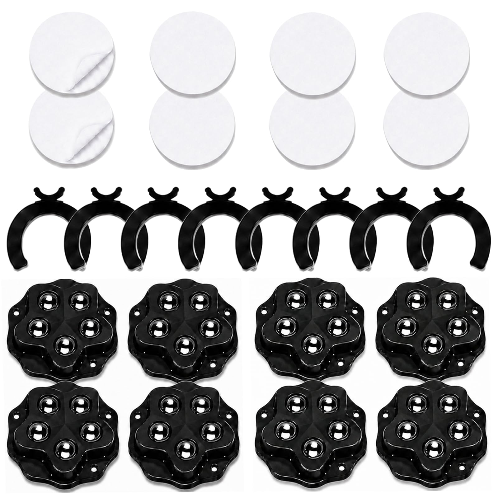 8PCS Self-Adhesive Swivel Caster Wheels For Furniture, 360° Rotating