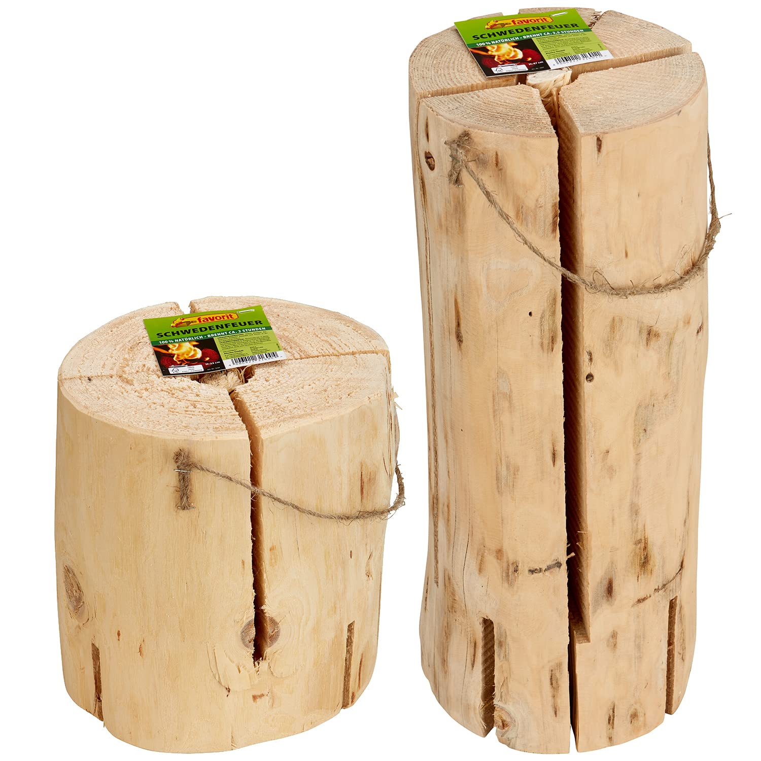 Fuoco svedese naturale per camino, braciere da giardino (falò svedese 47 x 18 cm)