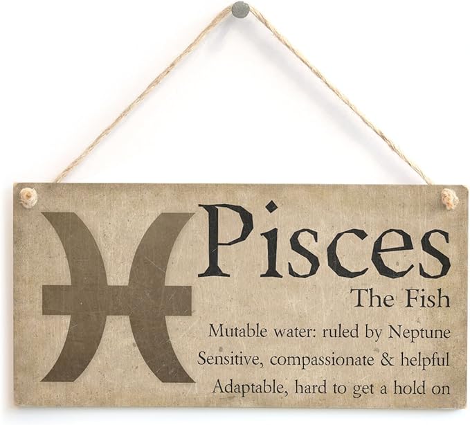 Meijiafei Pisces The Fish - Beautiful Spiritual Gift Astrology Sign of The Zodiac Plaque
