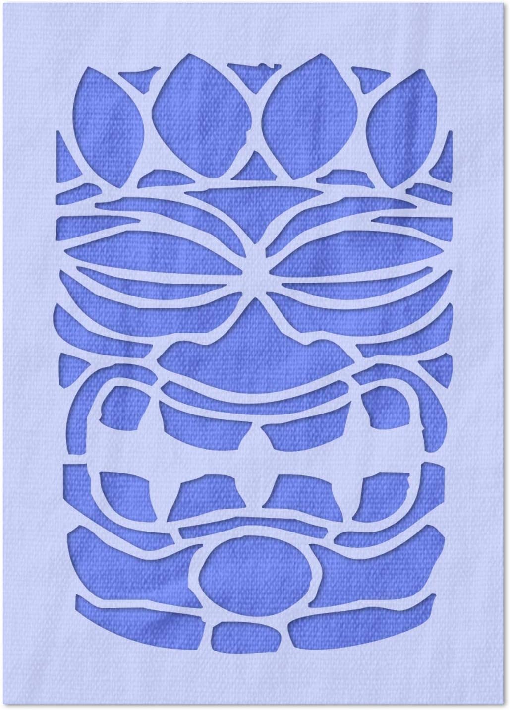 Stencil Stop Tiki Totem Face Simple Stencil - Reusable for DIY Projects, Painting, Drawing, Crafts - 14 Mil Mylar Plastic (16 x 24 inches)