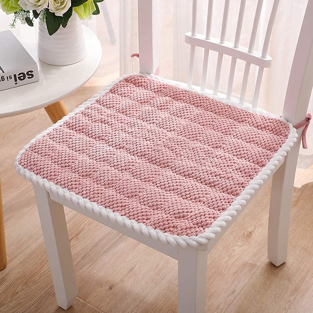 Coussin de chaise carré rempli de coton lot de 4 galettes de siège velours terrasse