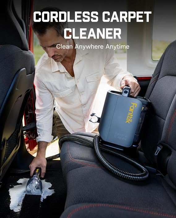Fanttik Textra 11 Apex Cordless Carpet and Upholstery Cleaner, Self-Cleaning Tool, 150W Brushless Motor, 2 Cleaning Modes, Light-Duty Portable Spot Cleaner for Car, RV Interiors, Sofas, Area Rugs