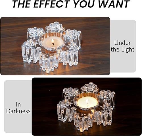 Miniatura 4 de Juego de 4 portavelas votivas de cristal transparente para decoración de mesa, centro de mesa de boda, suministros de fiesta de Navidad