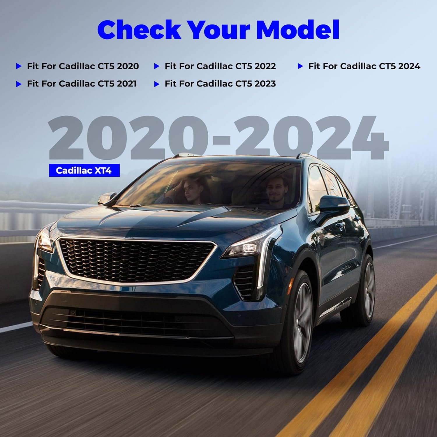Window Trim Chrome Delete Kit for Cadillac XT4 2020-2024 Gloss Black Window Trim Overlay Cover Stainless Steel Blackout Molding