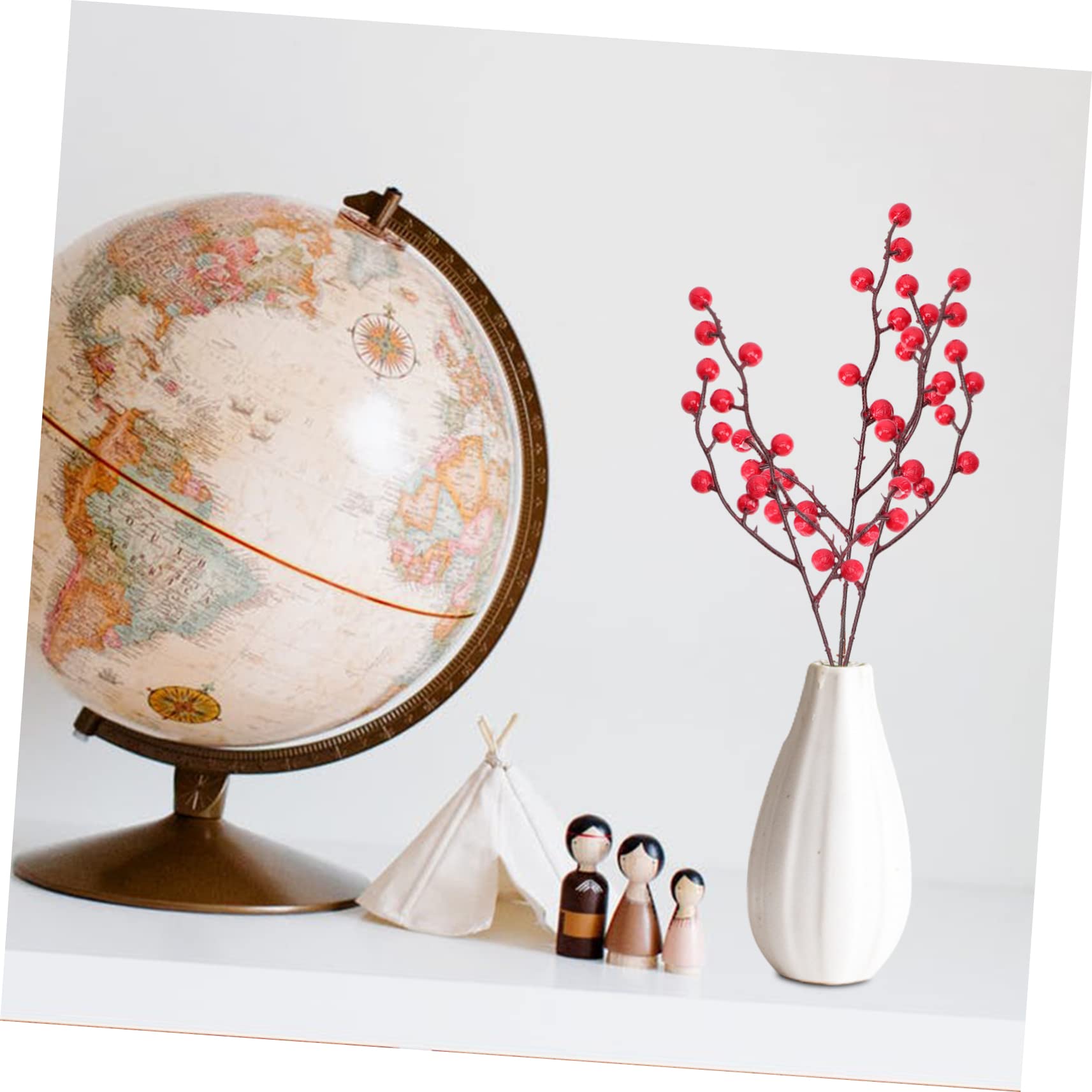 Cabilock Lot De 5 Branches De Houx Artificielles Élégantes pour Décoration De Maison Noël Mariage 10 Pièces X 5