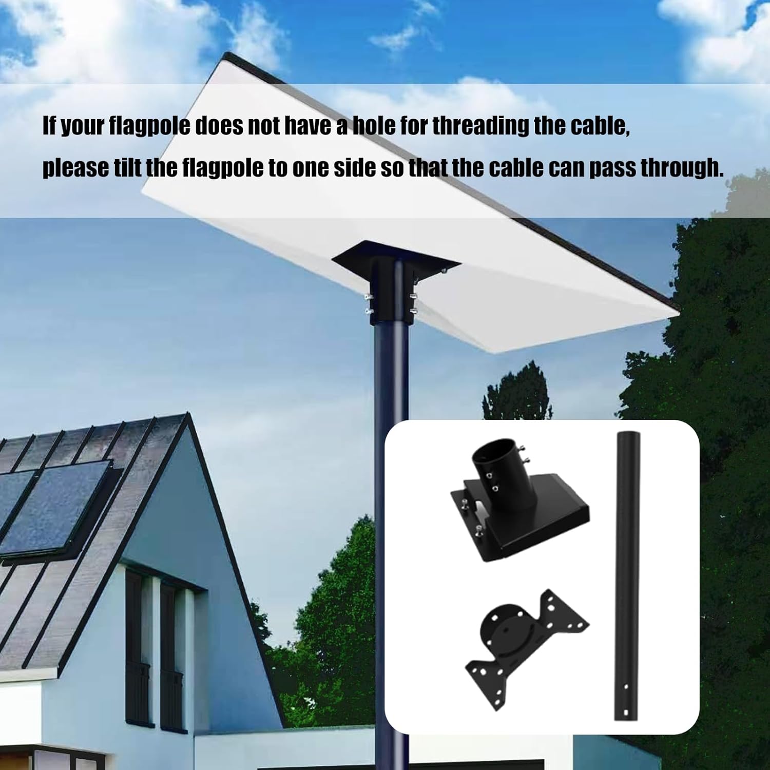 インターネットアンテナ用4cmパイプアダプター 360度回転スタンド、頑丈な壁天井取り付け金具付き 複数面設置ブラケット付属