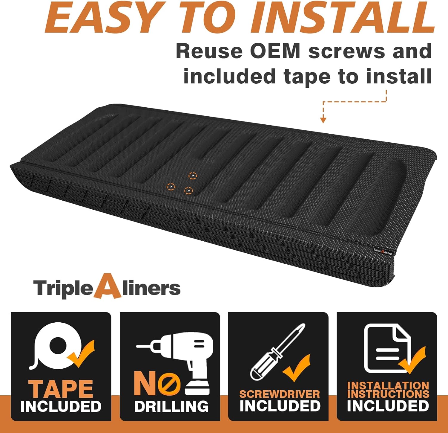 TripleAliners 2007-2018 Chevy Silverado & GMC Sierra 1500 Truck Bed (5.8FT) & Tailgate Mat with Cap Top Protector, TPE Heavy Duty All-Weather Liner (Not for Drop-in Liners)