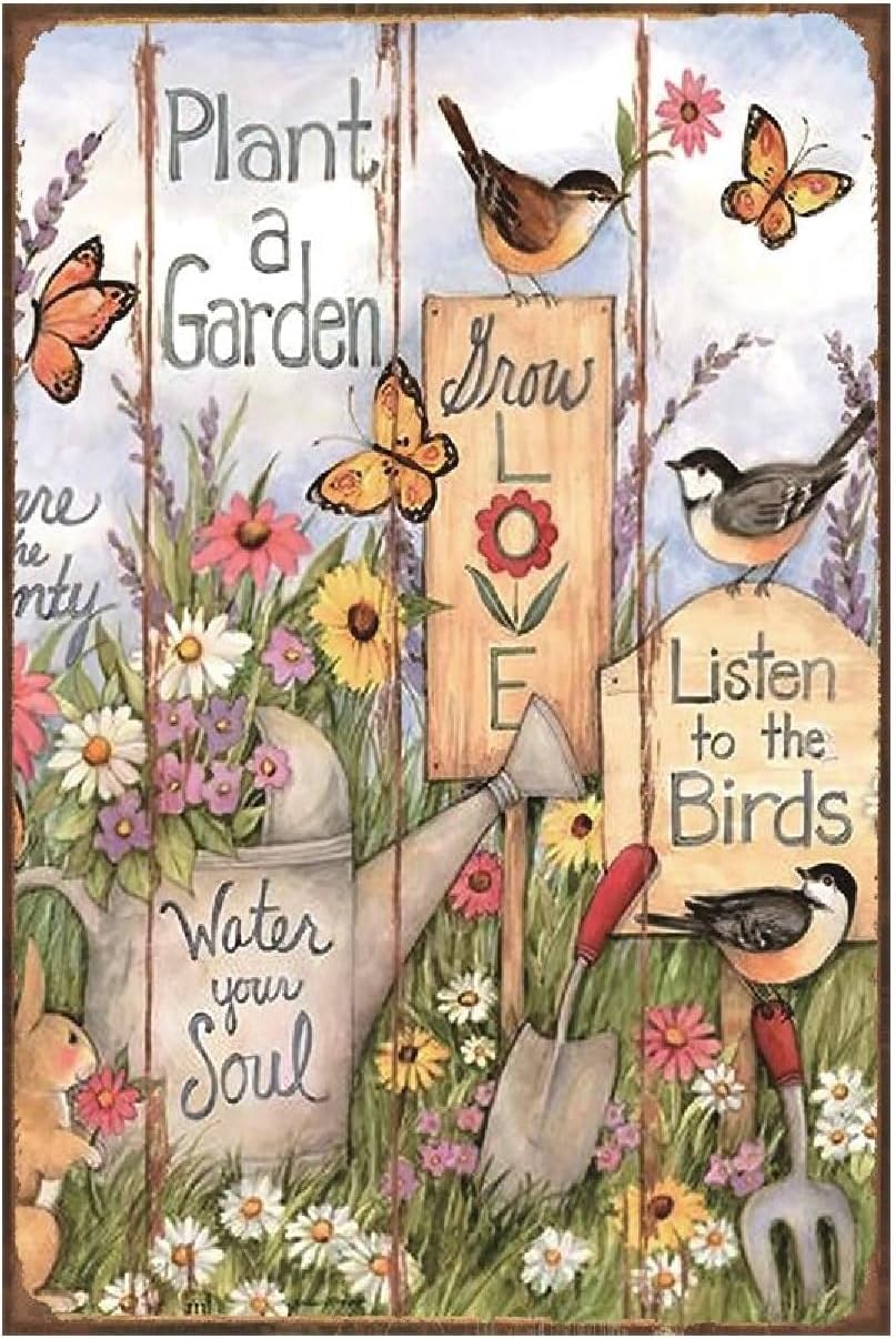 Buywell Gardener Skull And Into The Garden I Go To Lose My Mind Find My Soul Vintage Home Decor Poster Poster Wall Art Tin Sign Decor Poster in