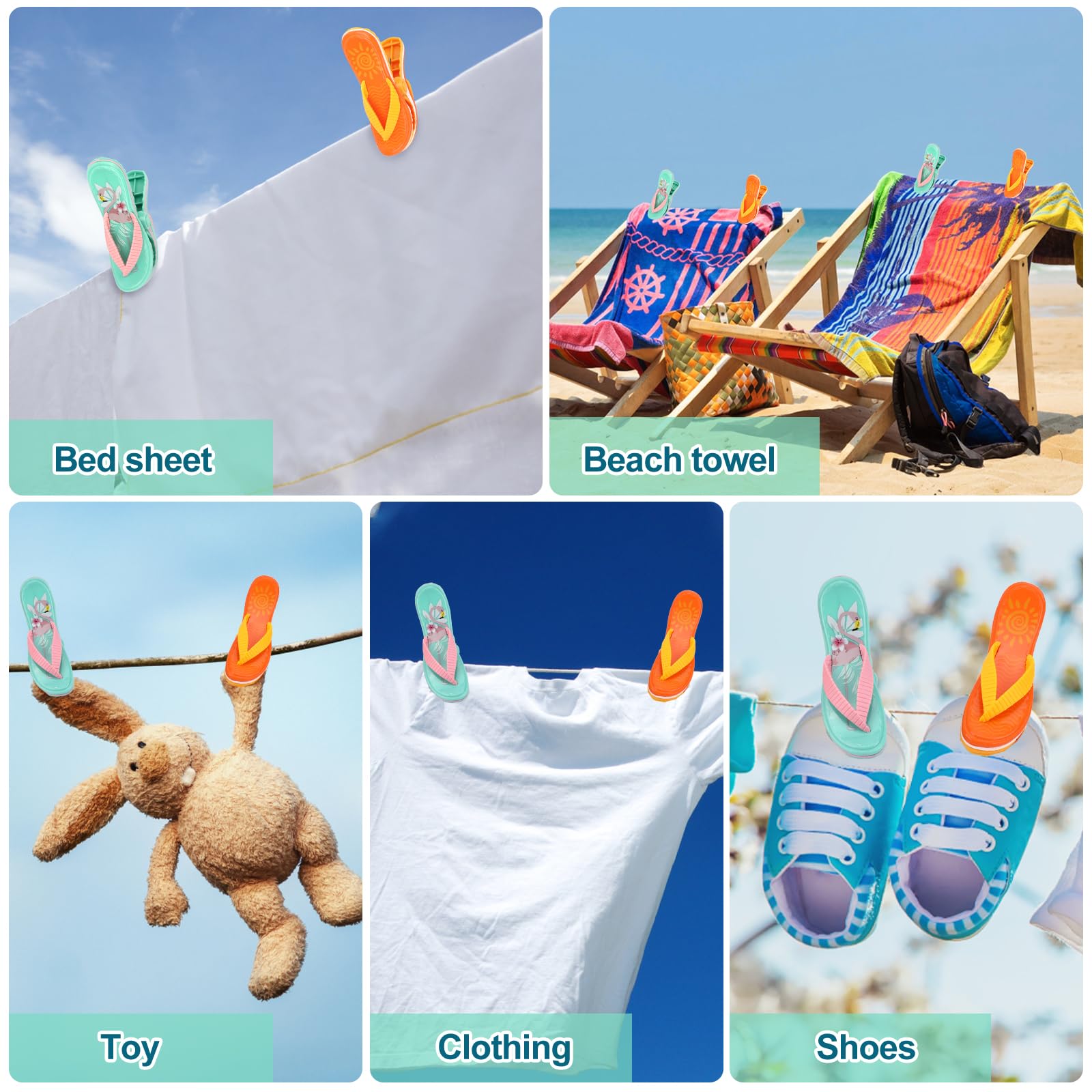 Pinces à Serviettes De Plage En Plastique Multi-usages, Coupe-vent Et Durables, Pour Chaises Longues 98306427
