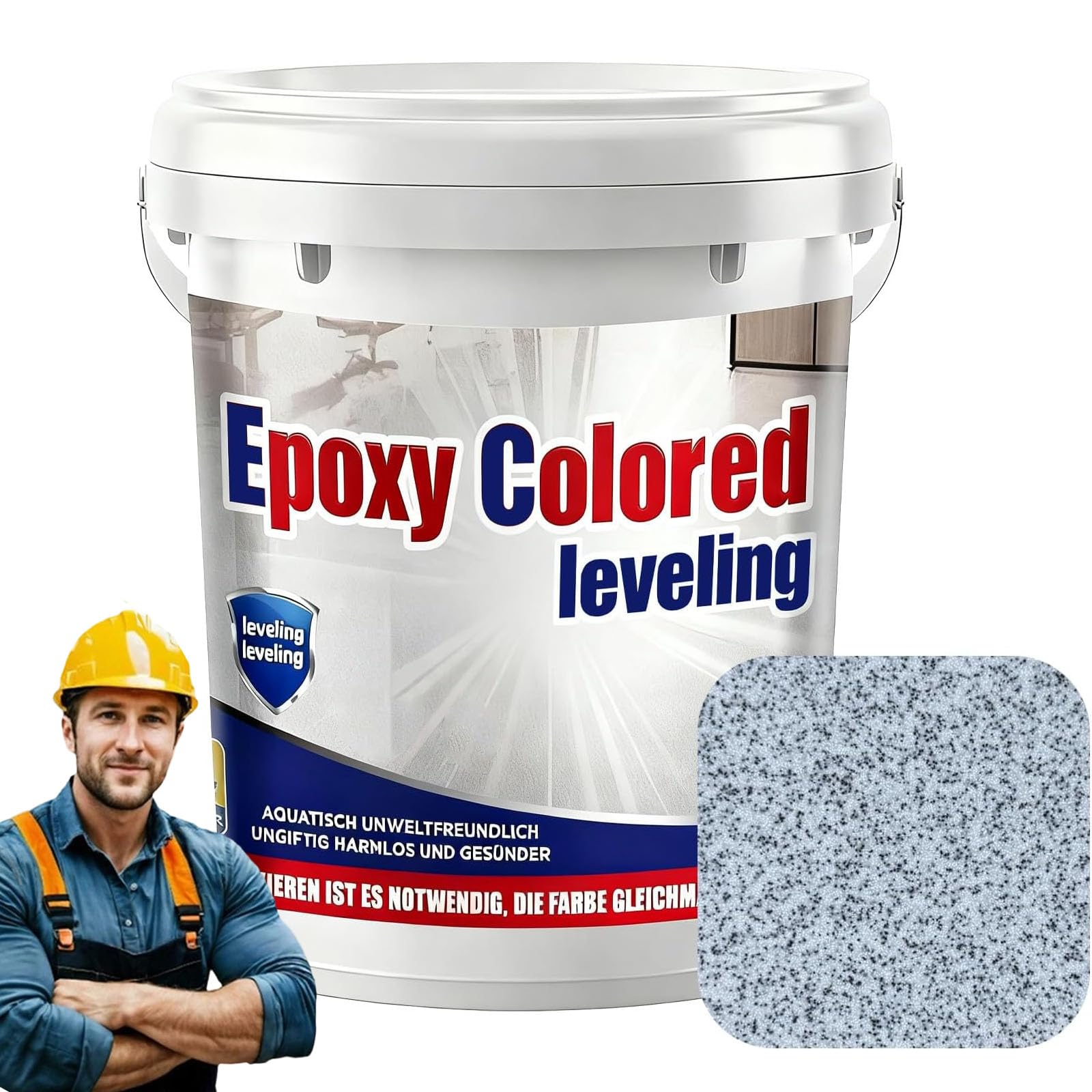 Epoxy Floor Paint,Epoxy Colored Sand Floor Paint 352Oz, High-gloss Marble Effect Coating, Garage Floors Painting, Covers Approximately 60 to 68 Sq Ft (white marble grey, 2kg) — view 8