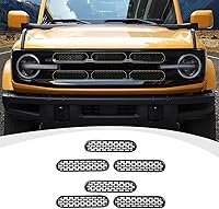 Vista 10 de Para insertos de parrilla de malla Bronco, 6 piezas de cubierta protectora de rejilla frontal con clip compatible con accesorios exteriores Ford