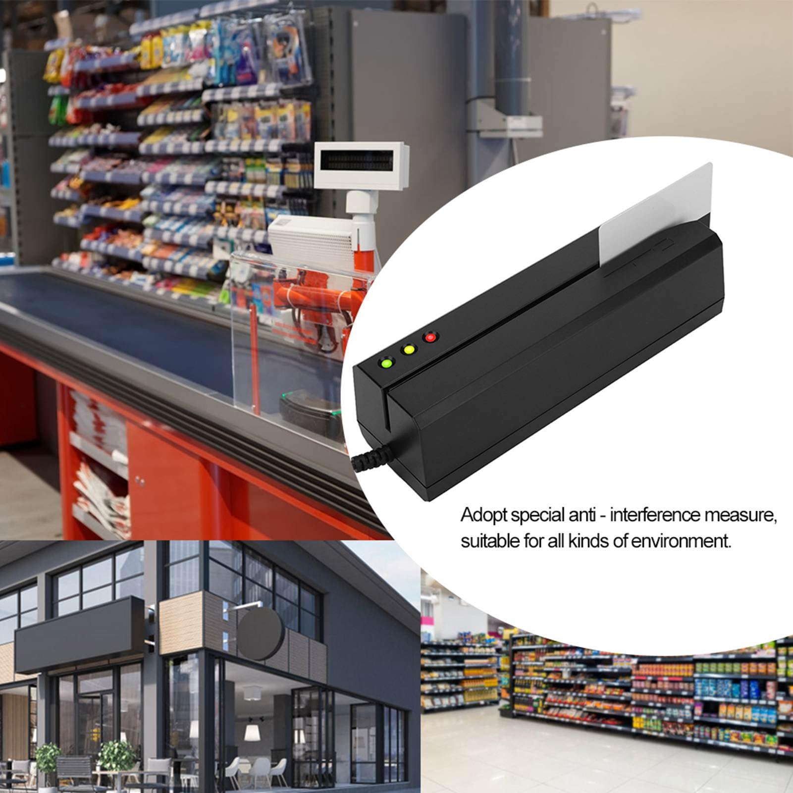 Mxzzand Lecteur de Carte MSR605X, Graveur USB pour Carte de Crédit et Bande Magnétique 3 Pistes, Compatible MSR 206