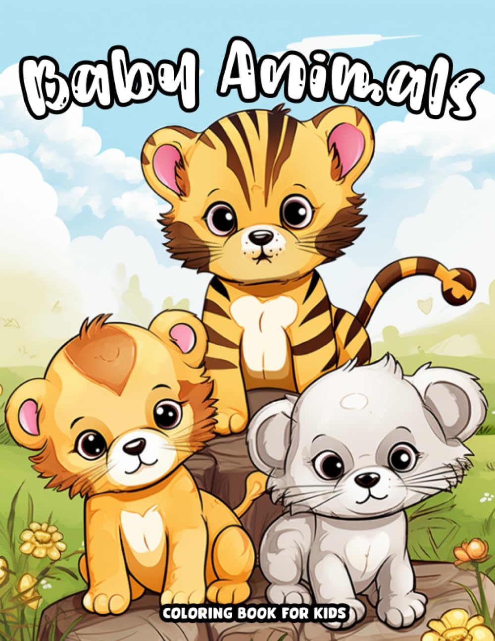 Baby Animals Coloring Book for Kids: Cute Little Wild Lifes Illustrations for Boys & Girls Age 4-8