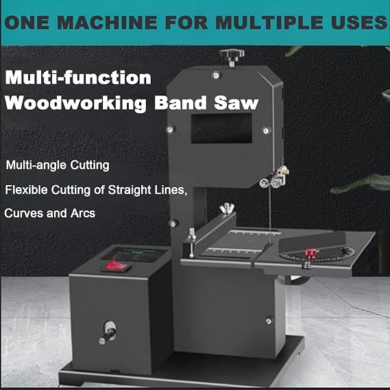 Mini Multifunctional Band Saw Machine 1750RPM Benchtop Table Saw Electric Desktop Cutting Tool for Woodworking DIY - Small Household Lathe Machine