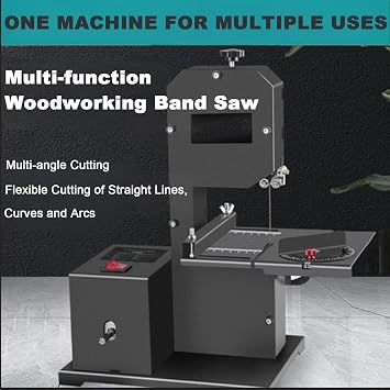 Mini Multifunctional Band Saw Machine 1750RPM Benchtop Table Saw Electric Desktop Cutting Tool for Woodworking DIY - Small Household Lathe Machine