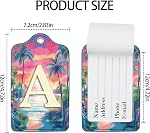 Initial Luggage Tags for Suitcases,2 Pack Personalized Luggage Tag with Privacy Name Card,Travel Bag Tags with for Women Men Kids Girls Travel Sports,Letters A