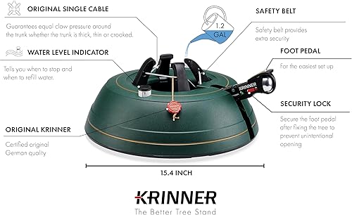 Miniatura 4 de Krinner Tree Genie M, soporte para árbol de Navidad con pedal y funcionamiento de un solo cable