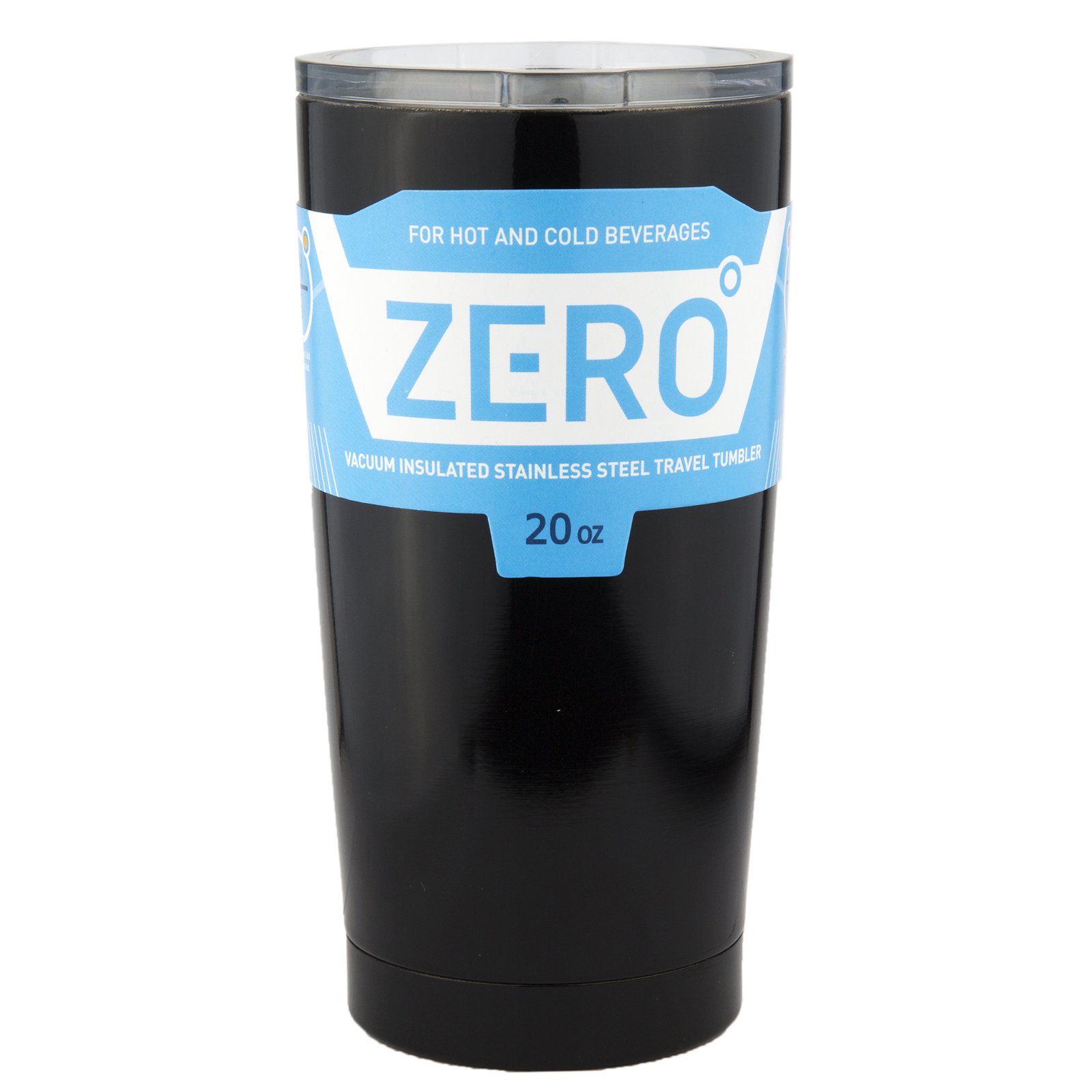 Zero Degree Stainless Steel Tumbler with Lid, Double Wall Vacuum Insulated Travel Mug for Hot and Cold Drink (20oz Black)