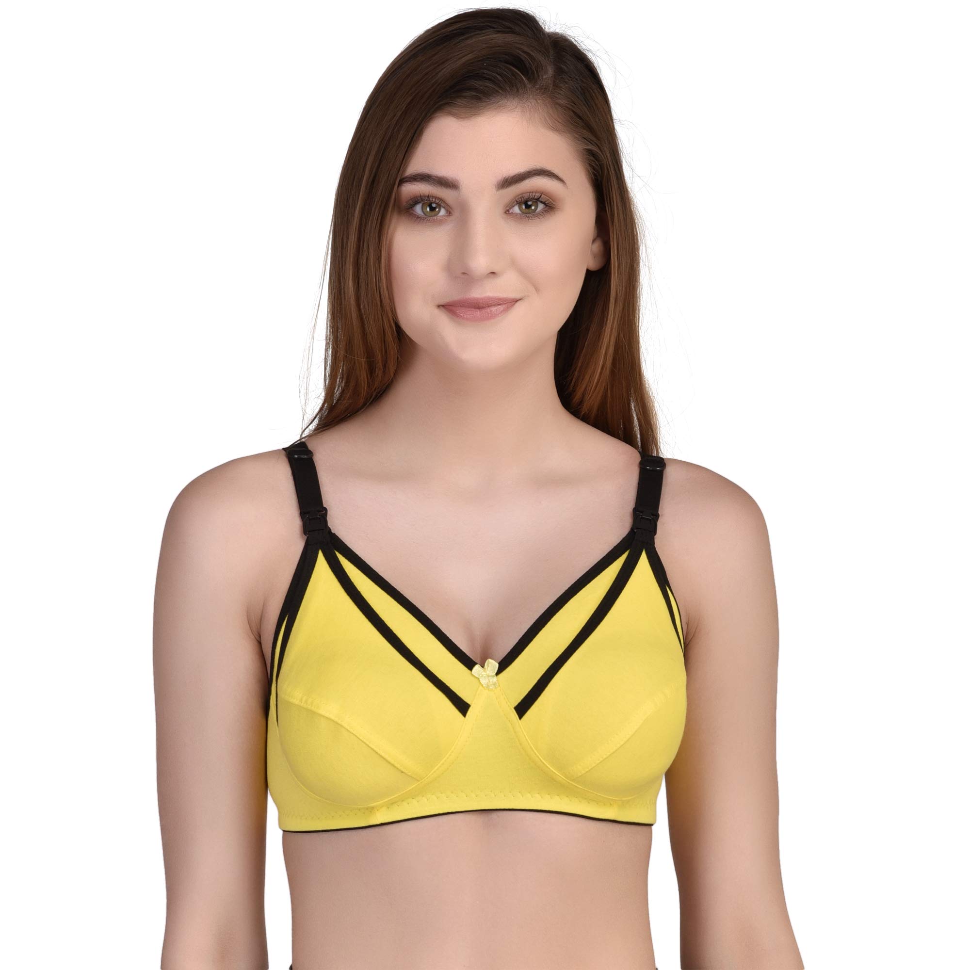 Nursing Bra with Clip Down Cups, Cotton Maternity Feeding Bra with Adjustable Straps-image-43