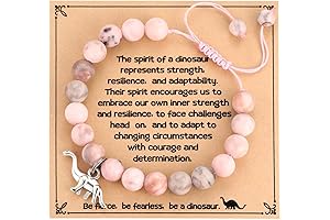 Exclusive Dino Jewelry: Pink Natural Stone Braided Bead Bracelet