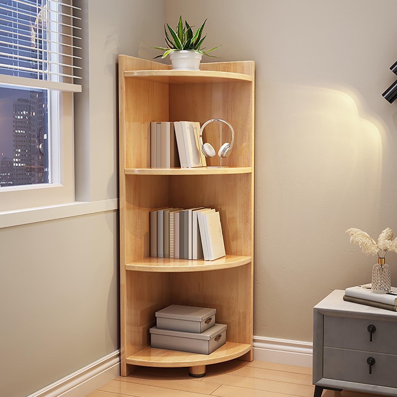 Amazon.com: Curved Corner Storage Shelf, 4/5 Tier Wood Corner