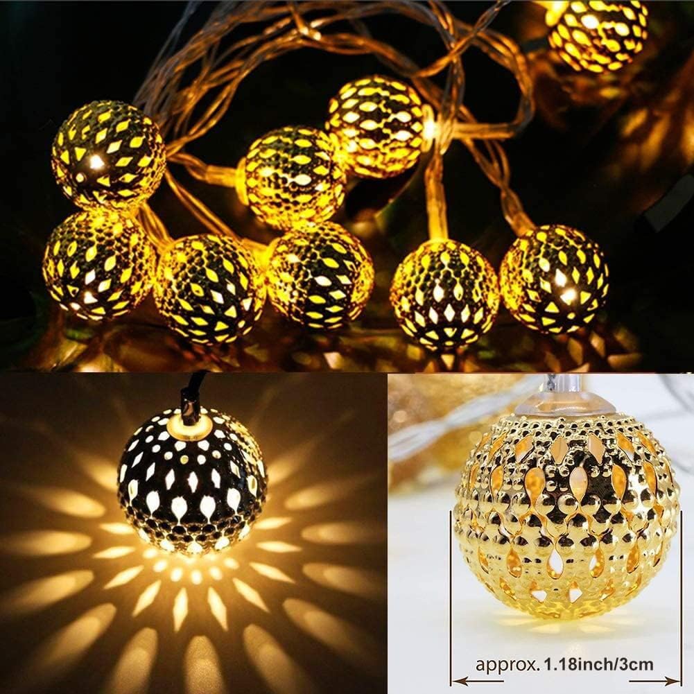 Globe String Lights Plug-in Metal Ball Fairy Lights, Connectable with Tail Plug, Adjustable with Multi Modes, Novelty Decorations for Christmas, Halloween, Party, Wedding, Bedroom (Warm White) image 3