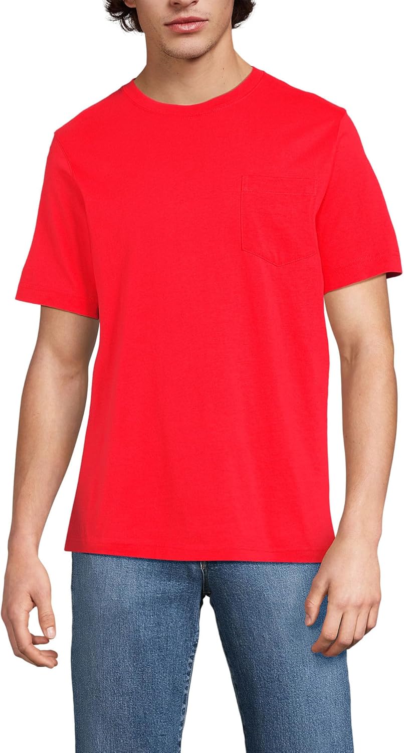 Lands' End Men's Super-T Short Sleeve T-Shirt with Pocket