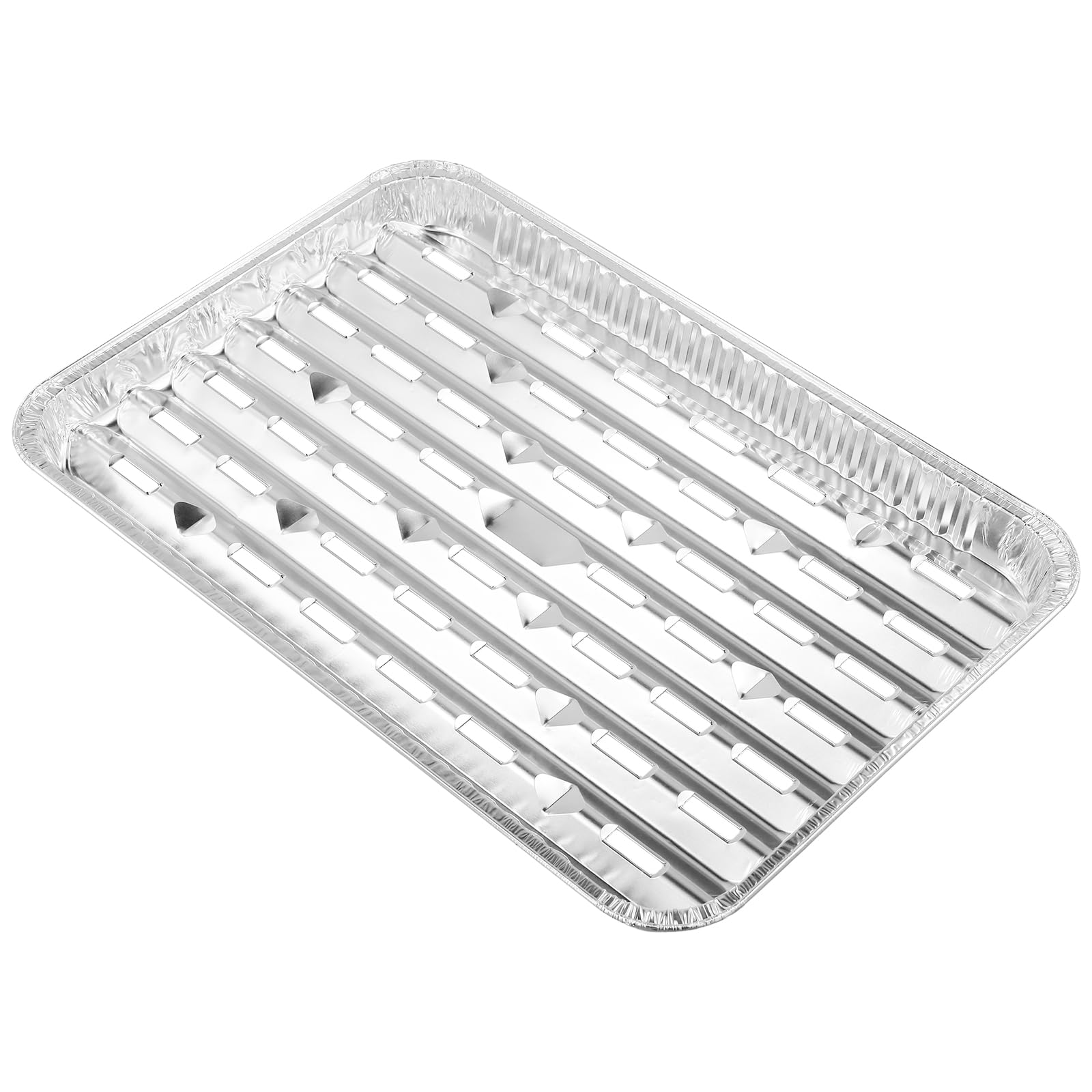 Barquettes Aluminium Jetables Lot de 40 - 340 x 230 x 23 mm - Barbecue Four Congélation Cuisine Argenté