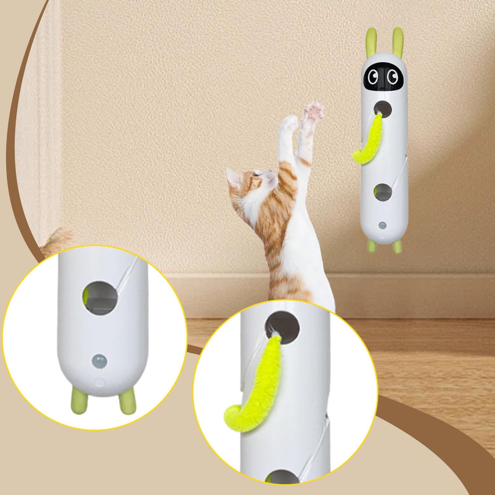 Qianly Jouet Interactif Intelligent pour Chat, Ventouse, Simulation de Taquinerie pour Chaton et Petits Chats, Exercice