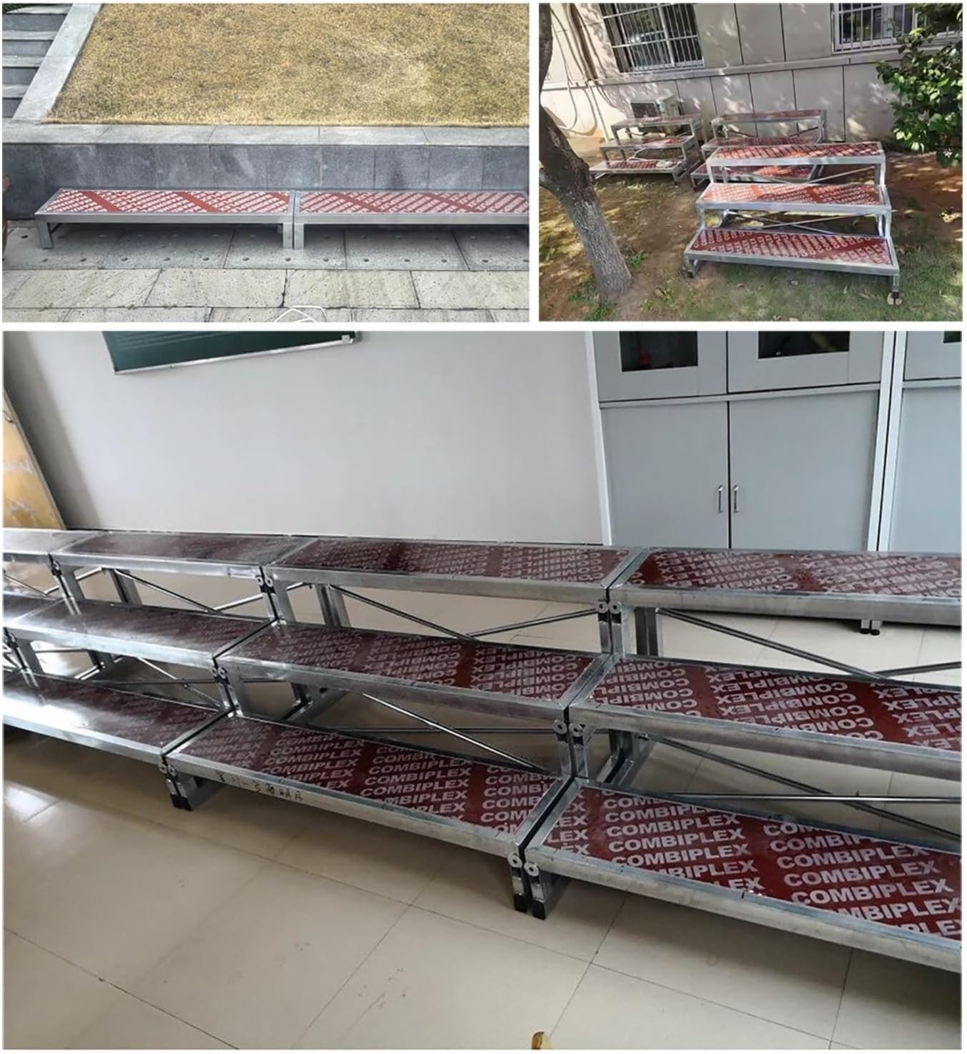 Portable Choir Risers - Sturdy Multi-Level Performance Stairs, Non-Slip Movable Stage Platform for Group Photos & Lectures, Easy Assembly Choir Ladder