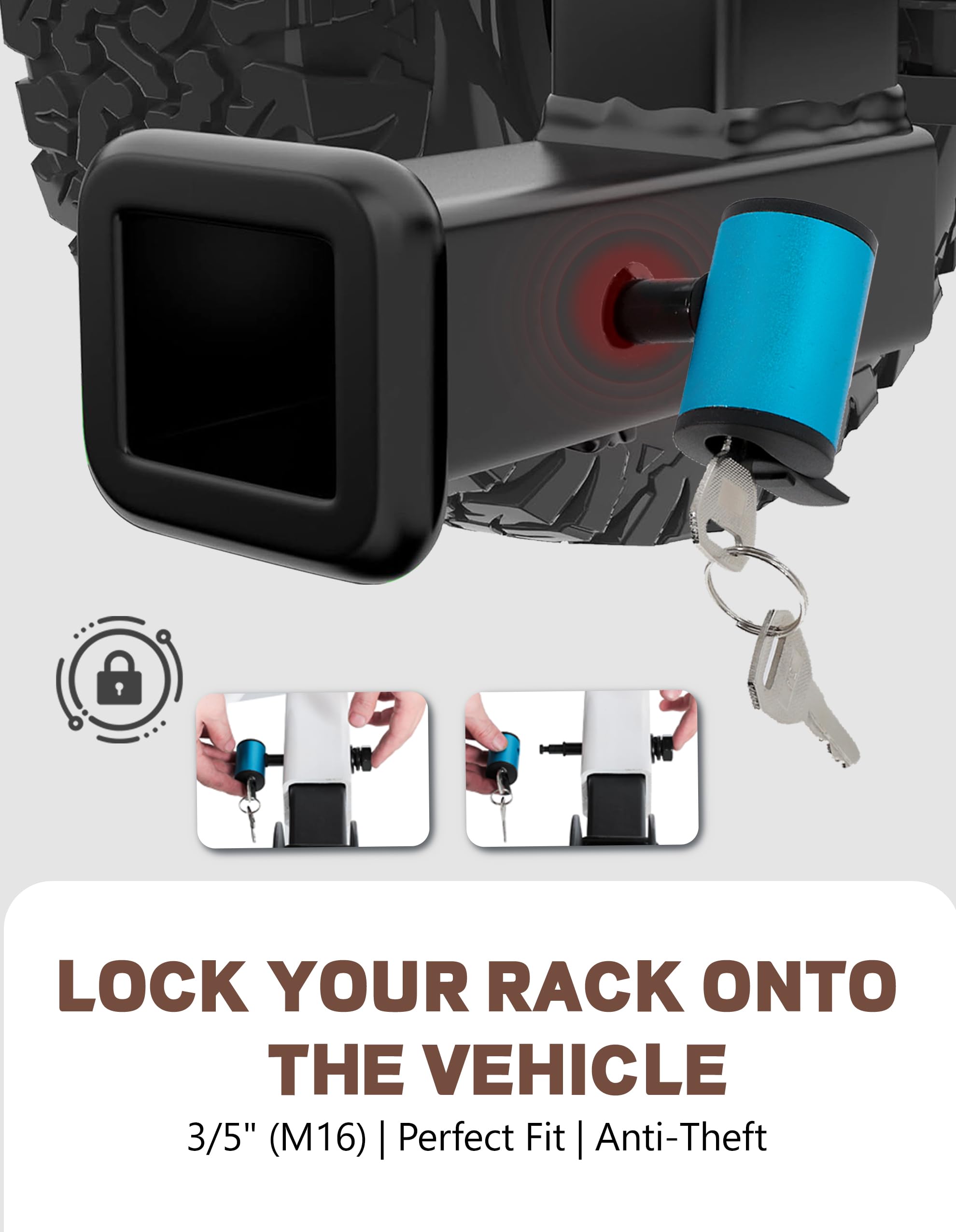 RokRack Plus Foldable 2 Ebike Rack with Ramp, 200 lbs Capacity Electric Bike Carrier Platform Mount, Hitch Bike Rack for Car SUV with Hitch Stabilizer, Lock Pin, Rain Cover & Lock