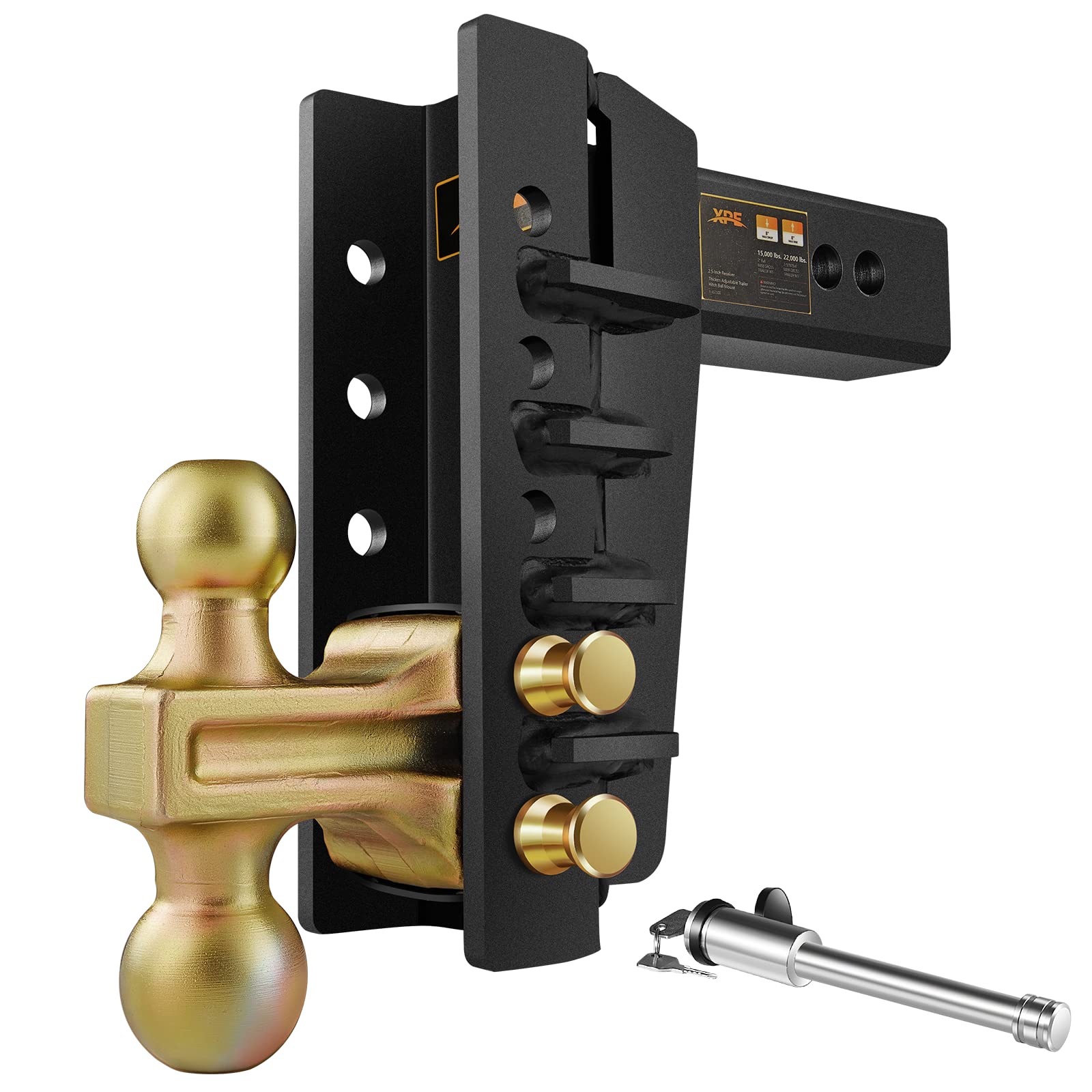 XPE Trailer Hitch Fits 2.5 Inch Receiver, 8 Inch Adjustable Drop Hitch, 28,000 LBS GTW- Tow Hitch for Heavy Duty Truck, Solid, Ultra Silent,Truck Hitch, X-652508