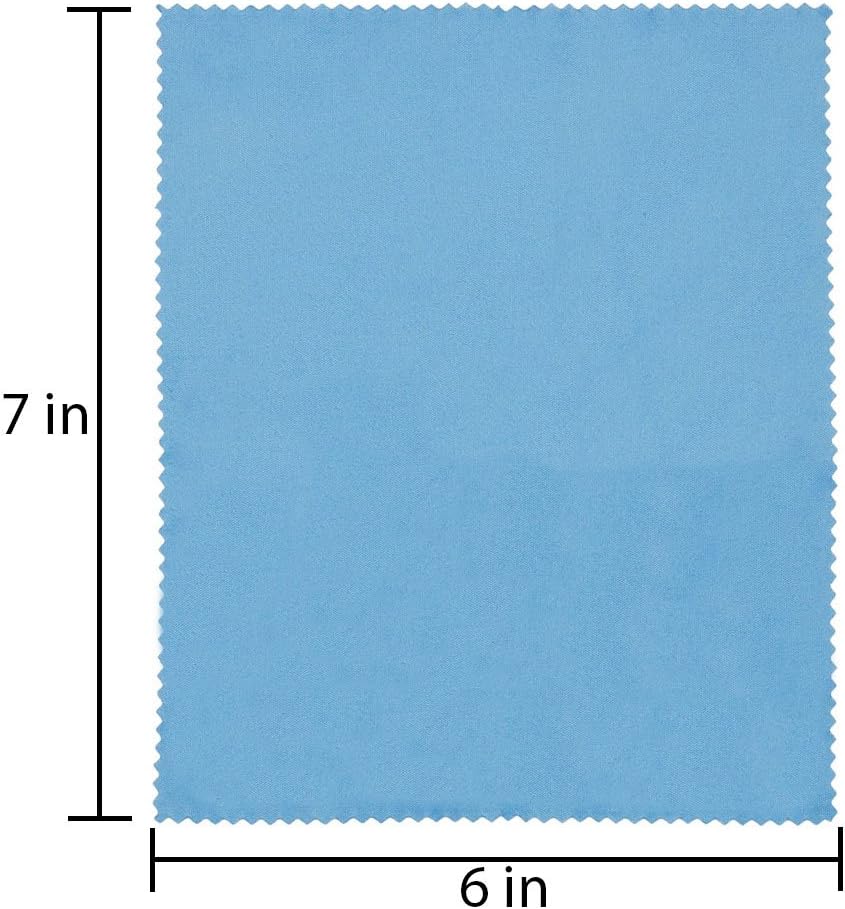 Eyeglass Cleaner Microfiber Cloth - Glasses Cleaner for All Gentle Surfaces, Touchscreens, Smartphones, Camera Lenses, LCD & HD Screens -Sky Blue, 8 Pack- by OptiPlix
