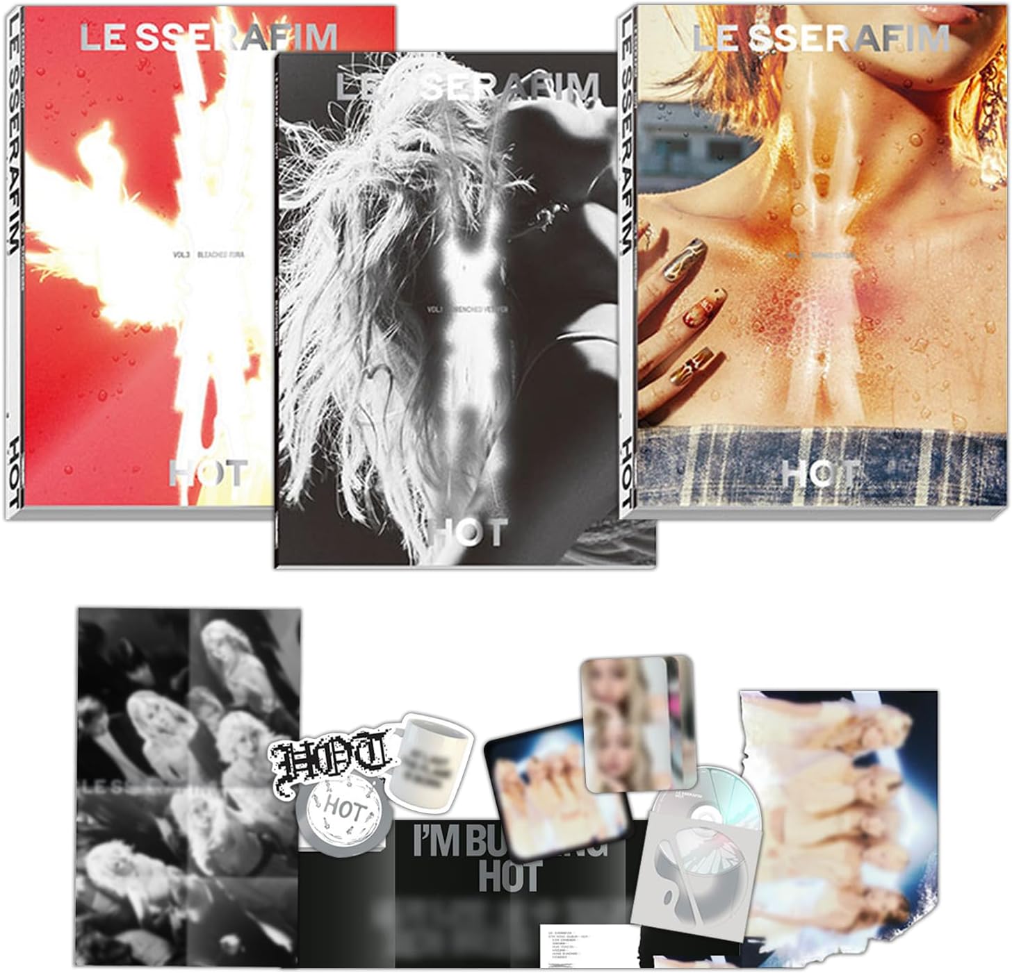 HOT [Random Ver.] + 2 Pin Badges + 4 Extra Photocards
